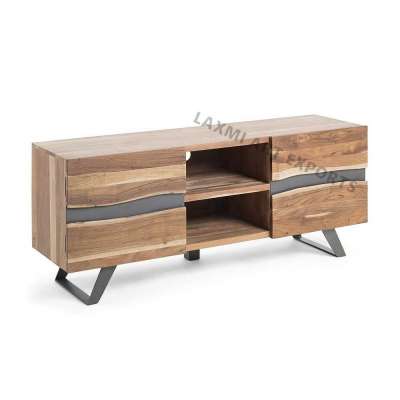 Industrial TV Low Board Entertainment Unit Media Cabinet TV Stand